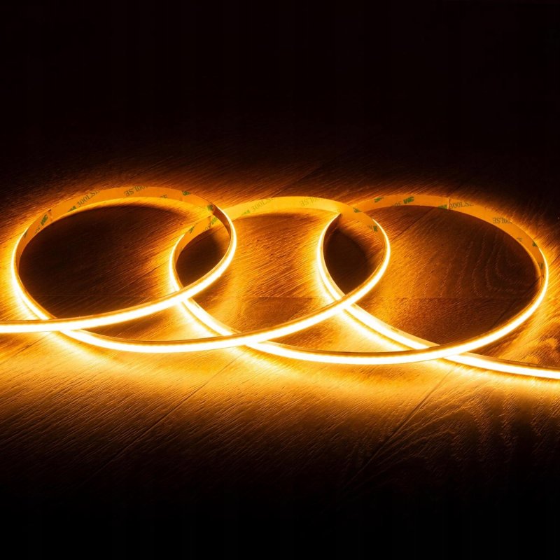 Taśma LED COB 24V 10W/m 480 linia neon barwa BIAŁA bardzo CIEPŁA 2060K 5mb