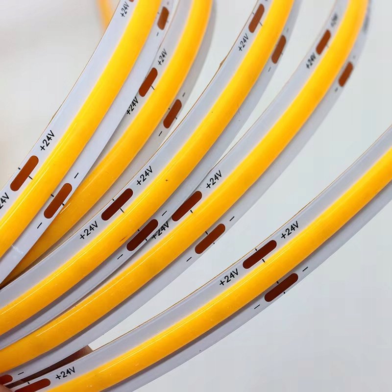 Taśma LED COB 24V 10W/m 480 linia neon barwa BIAŁA bardzo CIEPŁA 2060K 5mb