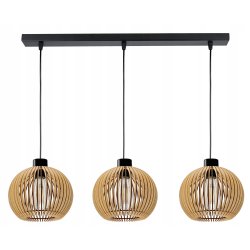 Lampa wisząca żyrandol zwis sufit klosz drewno 3