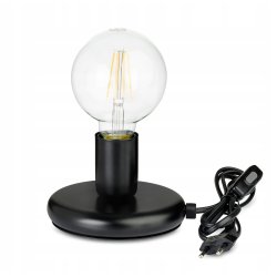 Lampka nocna Lampa stołowa loft czarna na led E27