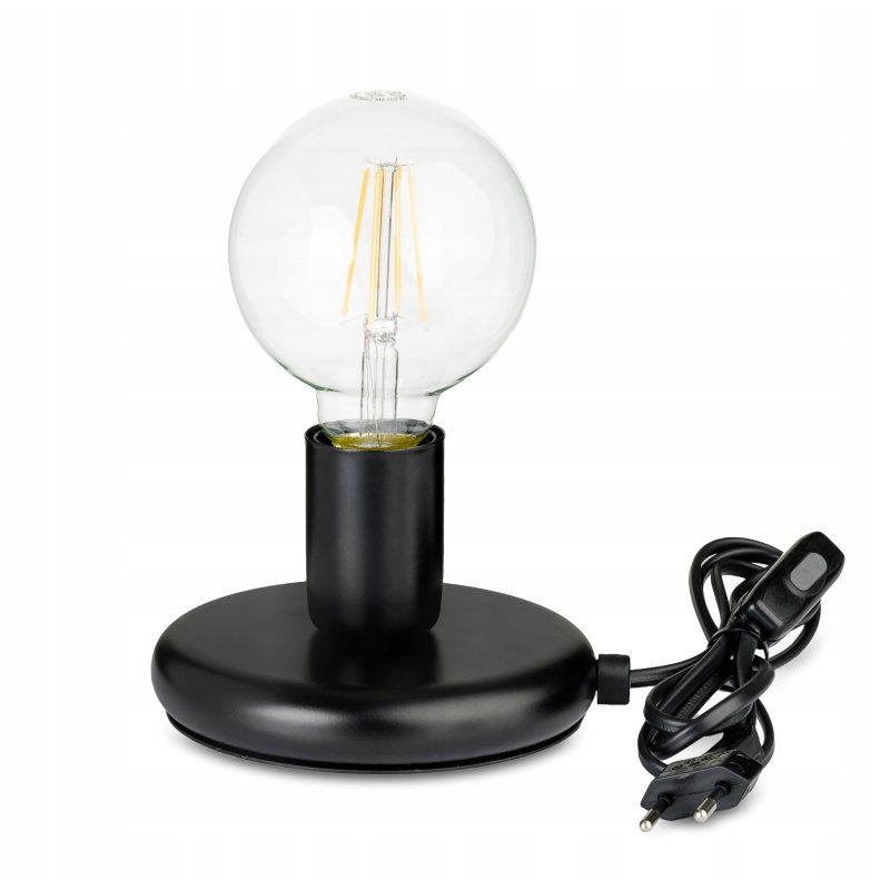 Lampka nocna Lampa stołowa loft czarna na led E27
