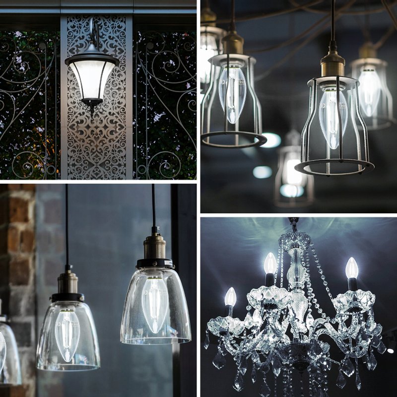 Żarówka E27 LED FILAMENT 4W biała zimna G95 bańka