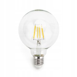 Żarówka E27 LED FILAMENT 4W biała zimna G95 bańka