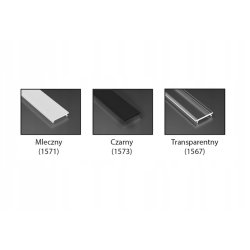 PROFIL ALUMINIOWY SREBRNY do taśm led do PŁYTEK gips + KLOSZ 1m