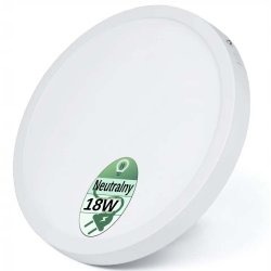 Panel LED natynkowy 18W PLAFON oprawa lamp okrągły barwa NEUTRALNA