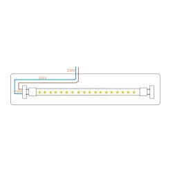 OPRAWA HERMETYCZNA 60CM + 2x ŚWIETLÓWKA LED 9W