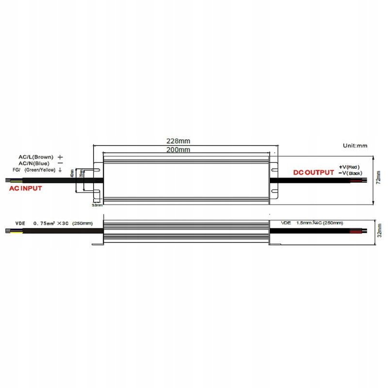 ZASILACZ HERMETYCZNY PROFESJONALNY 12V 300W 25A wodoodporny taśm LED IP67