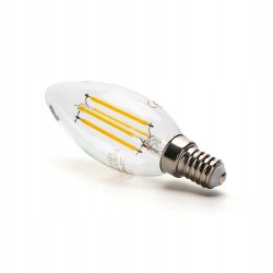 Żarówka E14 LED FILAMENT 4W C35 świeczka ciepła