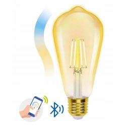 Żarówka SMART inteligentna LED FILAMENT E27 ST64 Vintage 6W CCT Bluetooth