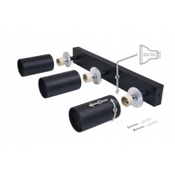 LAMPA sufit KINKIET ŚCIENNY regulowany SPOT 3 GU10