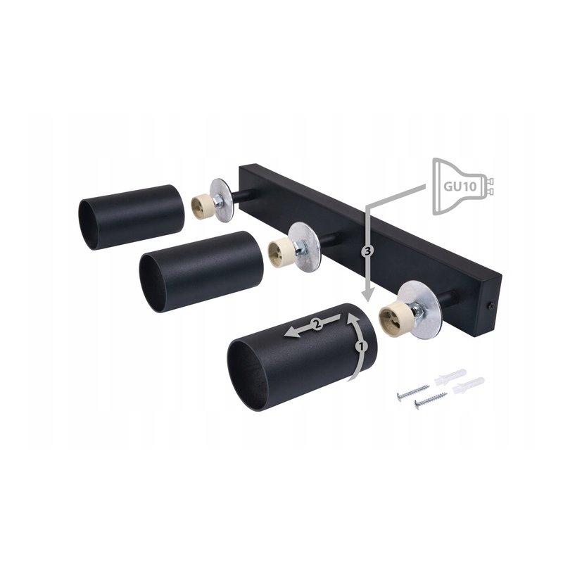 LAMPA sufit KINKIET ŚCIENNY regulowany SPOT 3 GU10