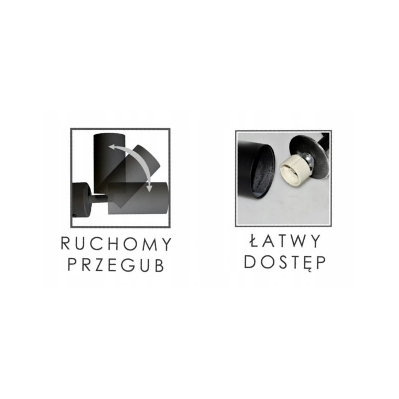 LAMPA sufit KINKIET ŚCIENNY regulowany SPOT 1 GU10