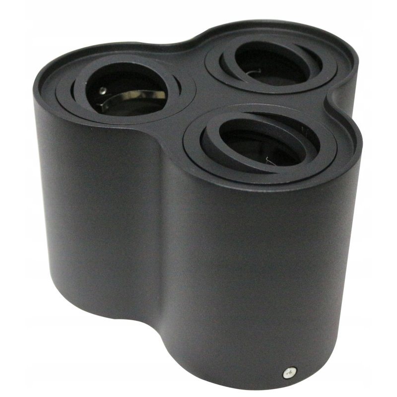 OPRAWA NATYNKOWA LED POTRÓJNA RUCHOMA CZARNA +GU10