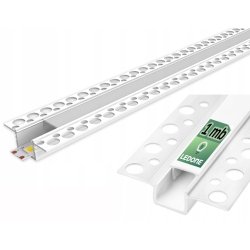 PROFIL PCV do taśm LED do płyt karton gips biały + KLOSZ mleczny 1m