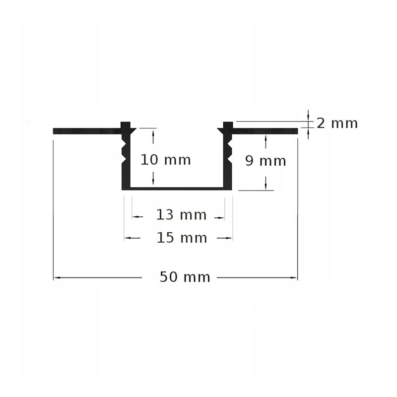 PROFIL PCV do taśm LED do płyt karton gips biały + KLOSZ mleczny 1m