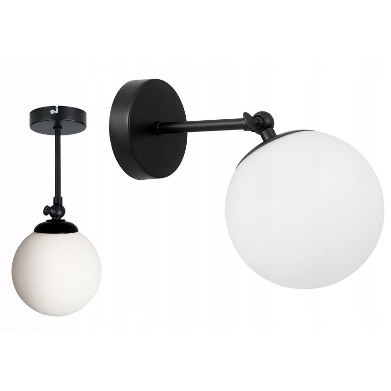 Lampa sufitowa i kinkiet ścienny RUCHOMY LOFT klosz SZKLANY KULA na 1x E27