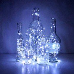 Lampki choinkowe ZIMNE sznur DRUCIK 20 LED 2m białe zimny na baterię CR2032