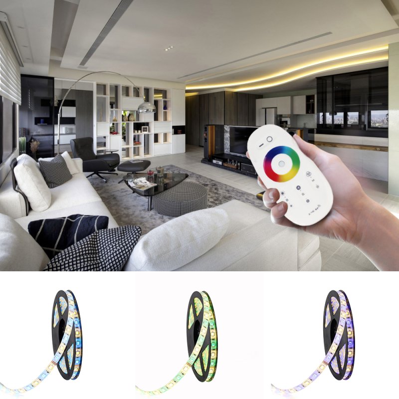 TAŚMA LED ZESTAW 10m RGB 5050 60/M PILOT DOTYK RF