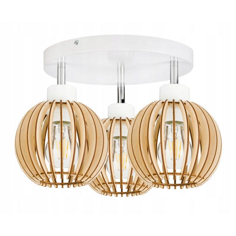 Lampa plafon żyrandol sufitowa ruch loft Drewno 3