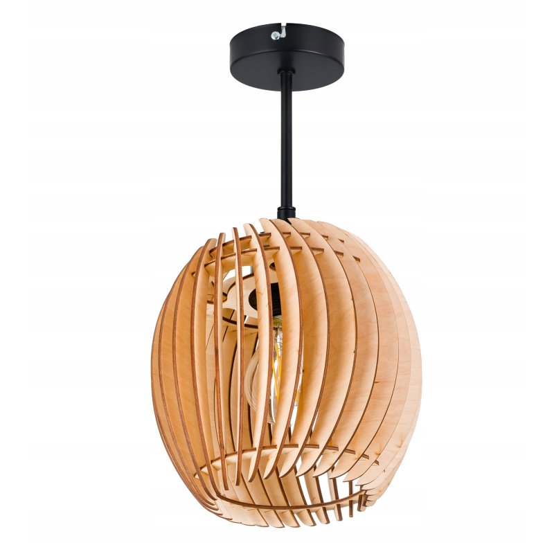 LAMPA WISZĄCA stała sufitowa żyrandol PLAFON klosz BECZUŁKA drewno na 1 E27