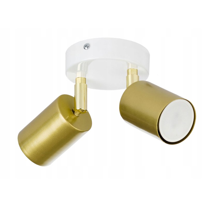 Lampa sufitowa kinkiet spot złoty oprawa halogenowa 2x GU10 podwójna