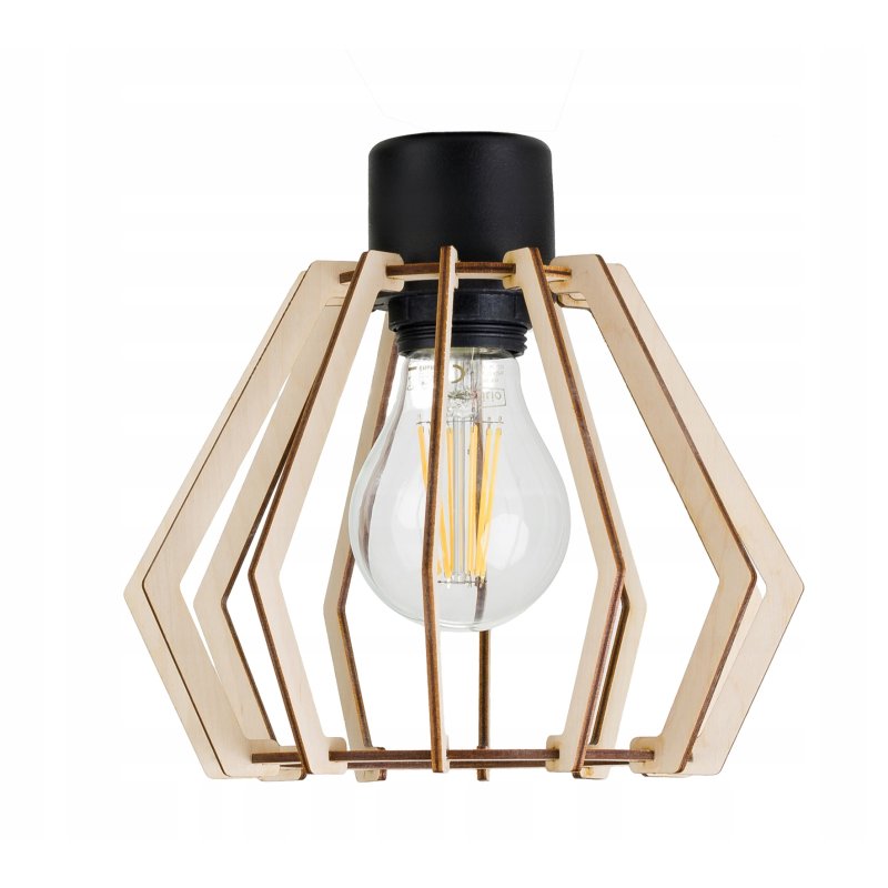 LAMPA sufitowa żyrandol regulowany LOFT drewno 4