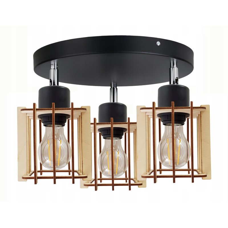 LAMPA WISZĄCA plafon żyrandol sufitowa LOFT Drewno