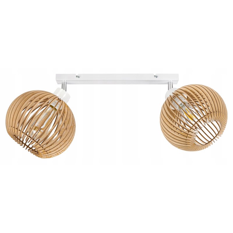 Lampa plafon żyrandol ruchomy sufit klosz drewno 2
