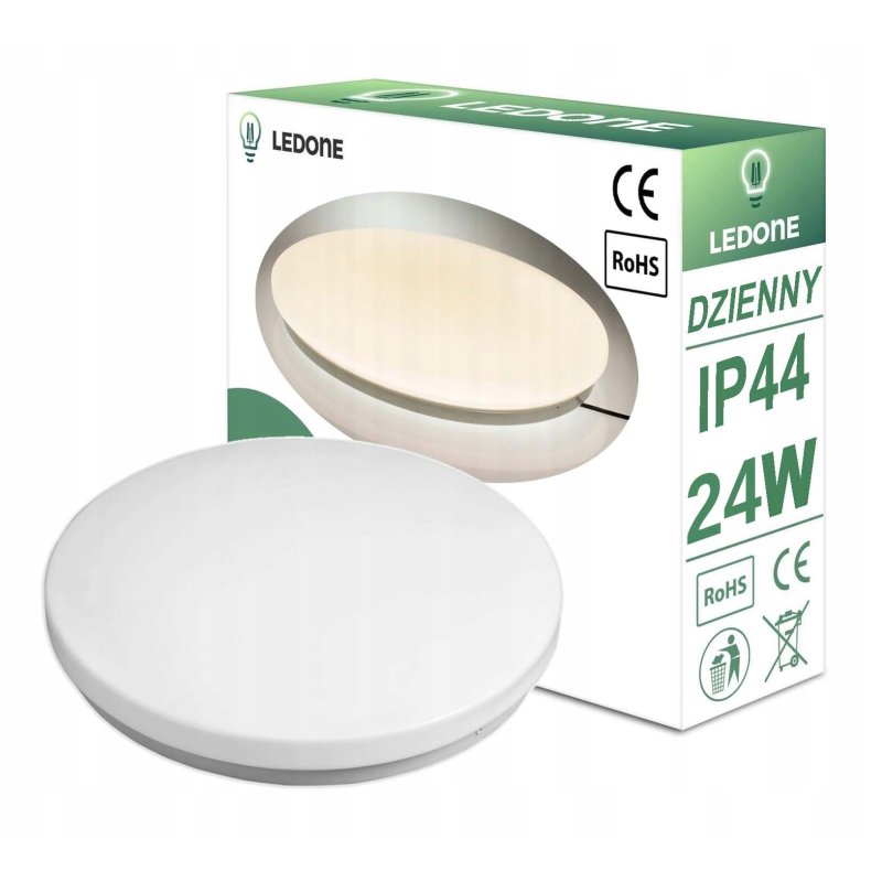 PLAFON lampa sufitowa PŁASKA LED IP44 24W CCD NW