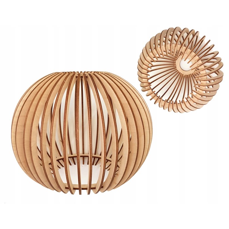 Lampa wisząca żyrandol zwis sufit klosz drewno 1