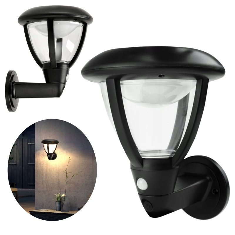 Lampa PREMIUM Elewacyjna Solarna Ogrodowa Kinkiet solarny LED NW + PIR