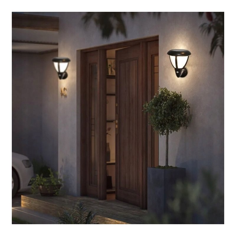 Lampa PREMIUM Elewacyjna Solarna Ogrodowa Kinkiet solarny LED NW + PIR