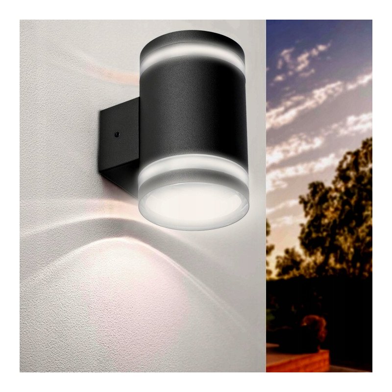 Lampa PREMIUM Elewacyjna Solarna Ogrodowa Kinkiet solarny LED NW góra dół