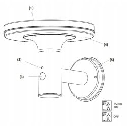 Lampa PREMIUM Elewacyjna Solarna Ogrodowa LED NW Kinkiet solarny + PIR