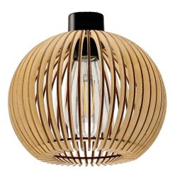 Lampa wisząca stała żyrandol sufit klosz drewno 1