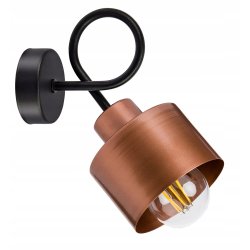Lampa kinkiet E27 ścienny stały loft metal miedź