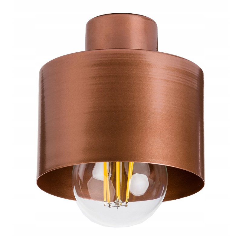Lampa kinkiet E27 ścienny stały loft metal miedź