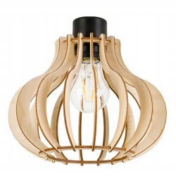 LAMPA sufitowa wisząca ZWIS Loft E27 PAJĄK Drewno