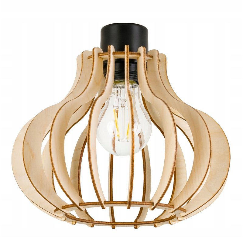 LAMPA sufitowa wisząca ZWIS Loft E27 PAJĄK Drewno