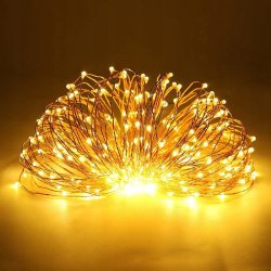 2x Lampki choinkowe CIEPŁE sznur DRUCIK 50 LED 5m biały ciepły na baterie