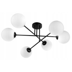 LAMPA SUFITOWA WISZĄCA PLAFON LOFT PROSTY NA SZKLANY KLOSZ KULA 6 x E27
