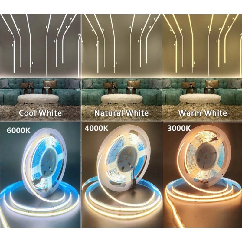 TAŚMA LED COB IP20 24V 360d Magic Pixel PŁYNĄCA WS2811 cyfrowa 5m CIEPŁA