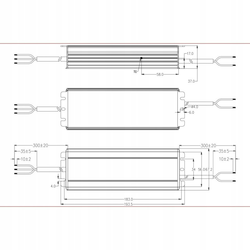 ZASILACZ HERMETYCZNY PROFESJONALNY 24V 300W 12,5A wodoodporny taśm LED IP67