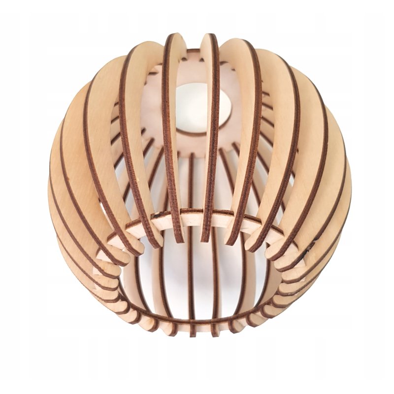 Lampa kinkiet E27 ścienny stały loft kula drewno