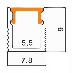 Zestaw 2mb Profil aluminiowy WĄSKI nawierzchniowy CZARNY KLOSZ do taśm led