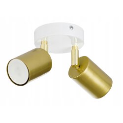 Lampa sufitowa plafon kinkiet spot złoty oprawa halogenowa 2x GU10 podwójna