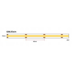Taśma LED COB 24V 528 diod 14W na 1m linia ZIMNA