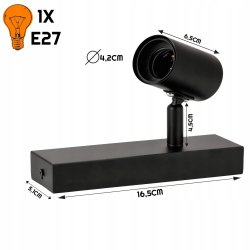 Lampa sufitowa kinkiet oprawa regulowana na 1x E27