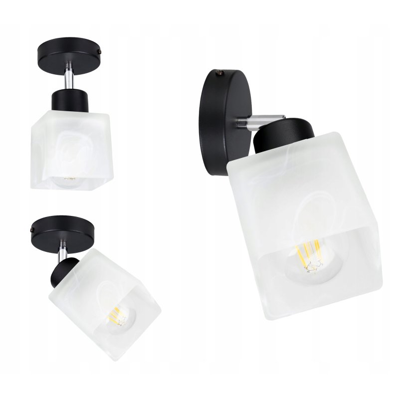 LAMPA KINKIET ścienny ruchomy loft Klosz SZKLANY