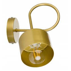 Lampa kinkiet E27 żyrandol stały kręcony loft matal kubek złoty na 2 x E27